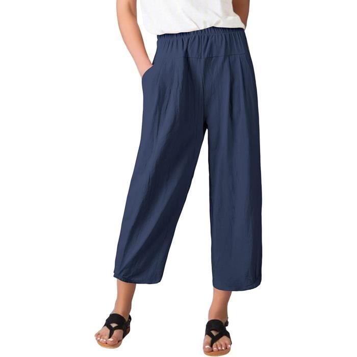 Pantalon 7/8 (Capri) IVKO Turquoise Bleu Aqua - Taille Haute - Jambe Droite - Neuf Avec Étiquettes