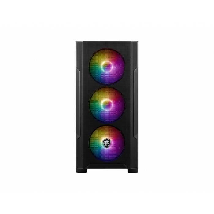 Boîtier PC – MSI – MAG FORGE M100A – Micro Tower – Noir Transparent – 3x 120 mm ventilateurs