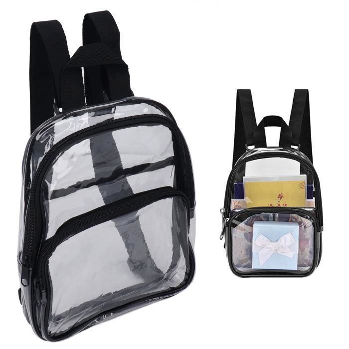 Mxzzand petit sac a dos transparent Mini sac a dos transparent approuve par le stade en PVC sac a dos transparent sport randonnee Cdiscount Sport