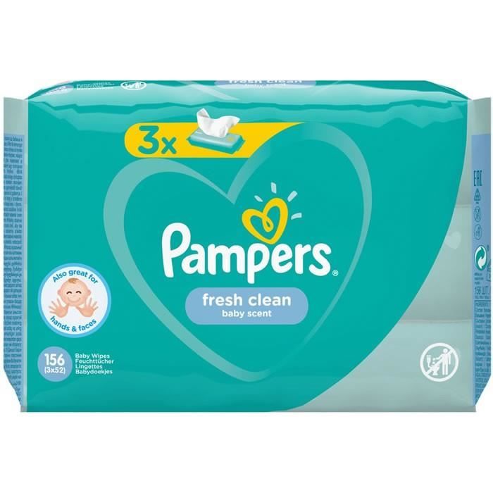 Lot De 9 Pampers Fresh Clean Lingettes Nettoyantes Pour Bebe 156 Lingettes Cdiscount Puericulture Eveil Bebe