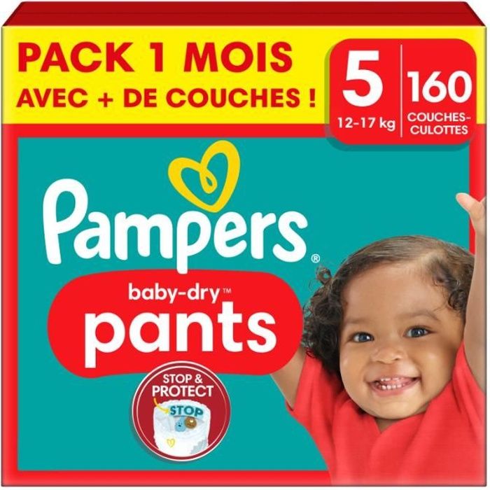 CouchesCulottes Pampers BabyDry Taille 5 160 Couches Pack 1 Mois