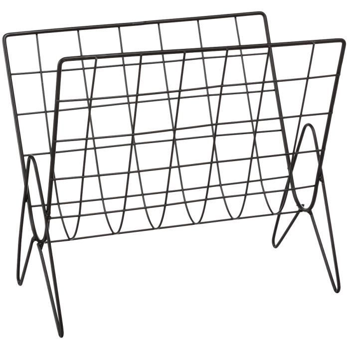 Porte Revues Rangement Magazine Design Indus Loft Noir Metal