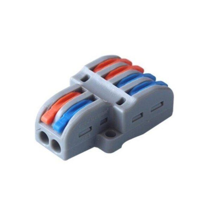 Borniers 2 Entrées / 8 Sorties - 6 Jeux, à Levier, 32A 600V, Rail DIN Ou Vis - Pour Câbles 28-12 AWG
