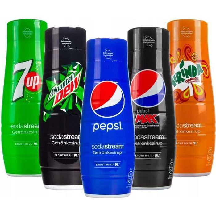 Set de sirops pour Sodastream (7up, Mirinda, Pepsi, Pepsi Max