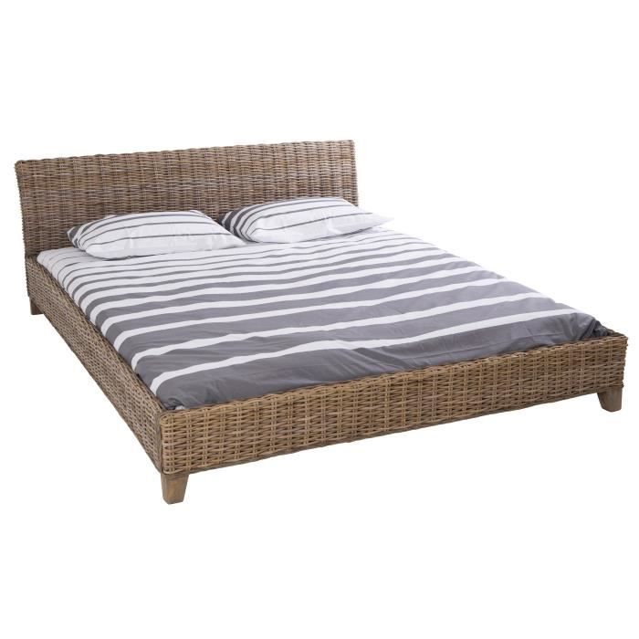 Nawai Lit Adulte 160x200 Cm Kubu Naturel Achat Vente