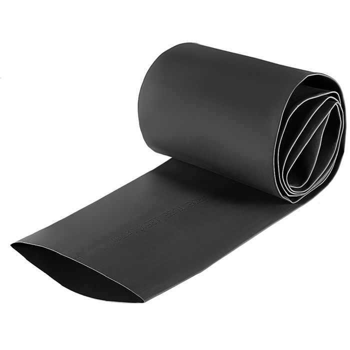 Sourcing Map Krimpkous 70mm Diameter - 113mm Platte Breedte - 2:1 Krimp - 1 Meter Zwart