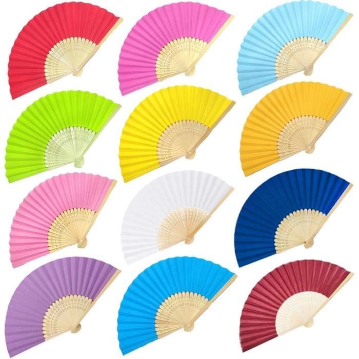 Éventail Pliable UV Fluorescent BVSPA - 33 Cm - Parfait Pour Festivals Et Soirées