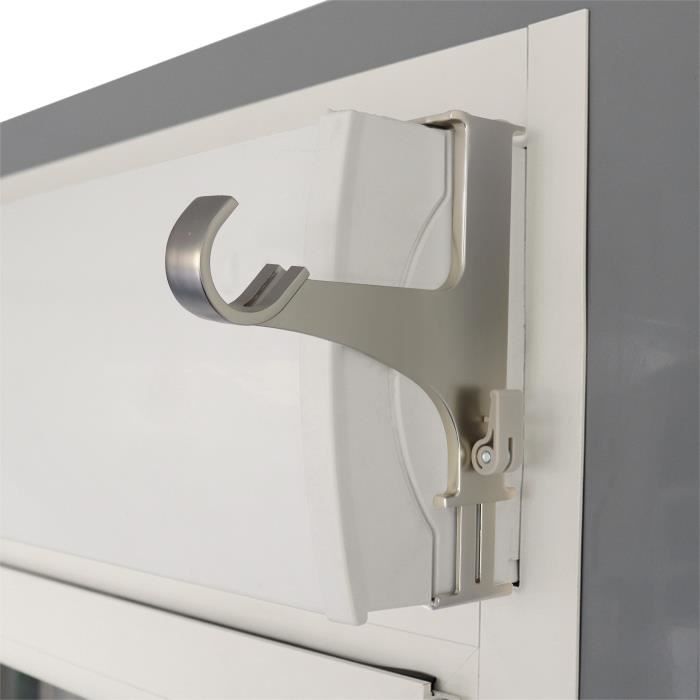 Lot De 2 Supports De Tringle à Rideaux GEKO Sans Perçage - Pour Coffre De Volet Roulant à Rainure, Diamètre 28 Mm