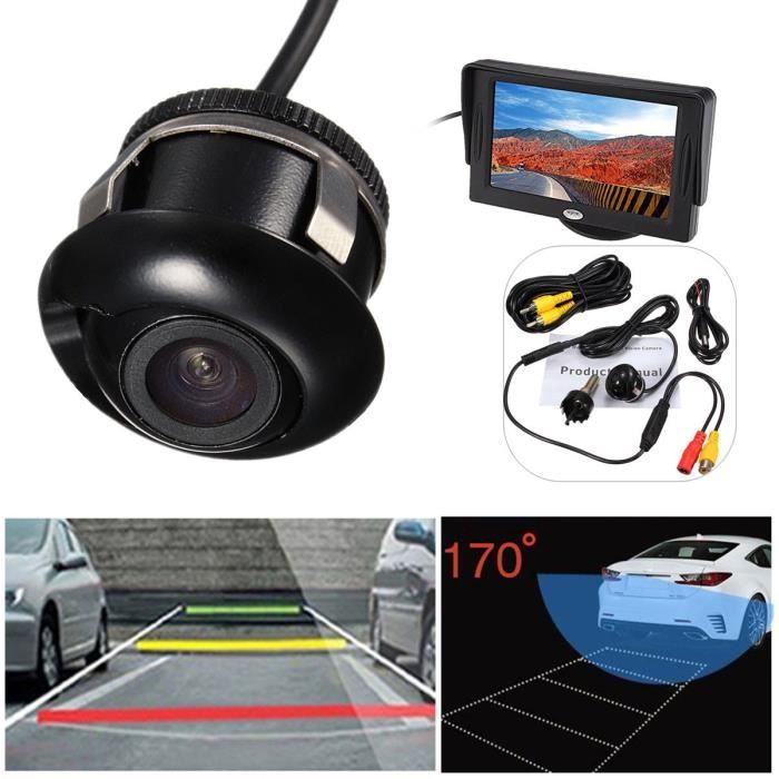 Caméra De Recul Voiture 170° - Support Plaque Immatriculation Étanche IP67 - 4 LEDs