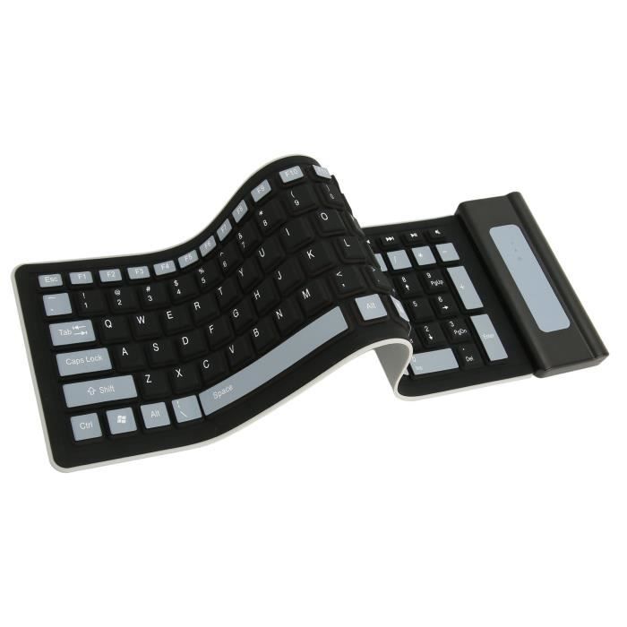 Clavier en silicone – TMISHION – 103 touches – Étanche – Antipoussière – Sans fil 2.4G