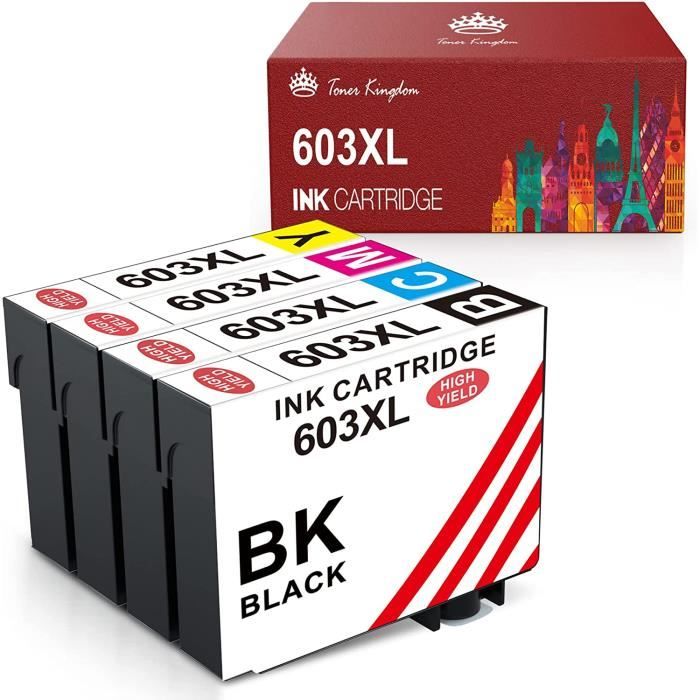 Cartouches D'encre Compatibles Pour Imprimantes Epson XP/Workforce Série 603XL - 4 Couleurs - 2 Ans Garantie