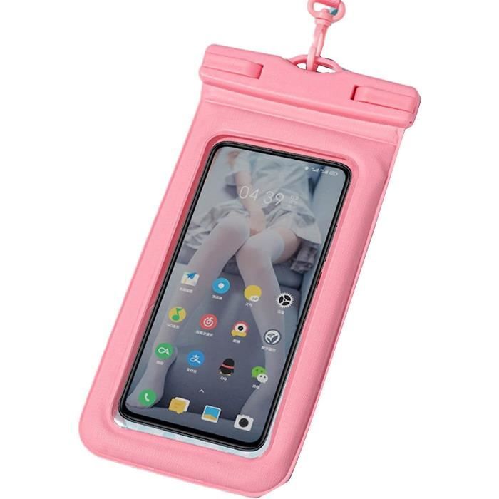 Housse ??tanche Universelle Pour T?�l?�phone Portable Avec ??cran Tactile Sensible Rose[H1918 