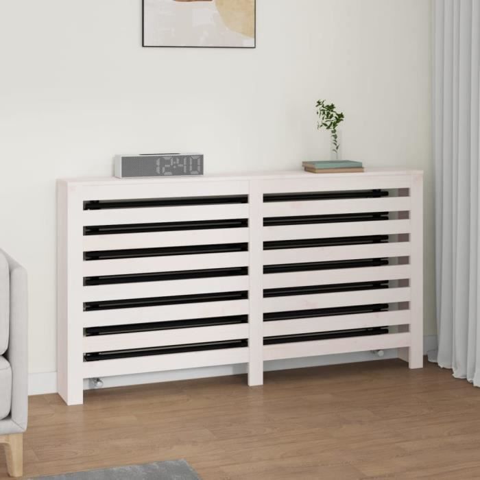 Cache-radiateur Blanc 108,5x19x84 Cm Bois Massif De Pin - Cache