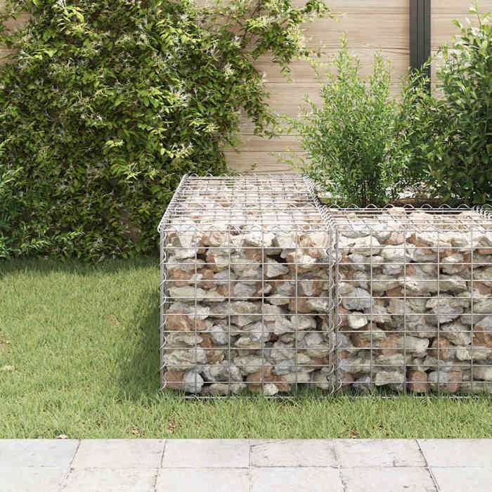 vidaXL Lit Surélevé Cube à Gabion Jardinière Surélevée de Fleurs Plantes Panier à Pierres Jardin Terrasse Extérieur Fil 145650