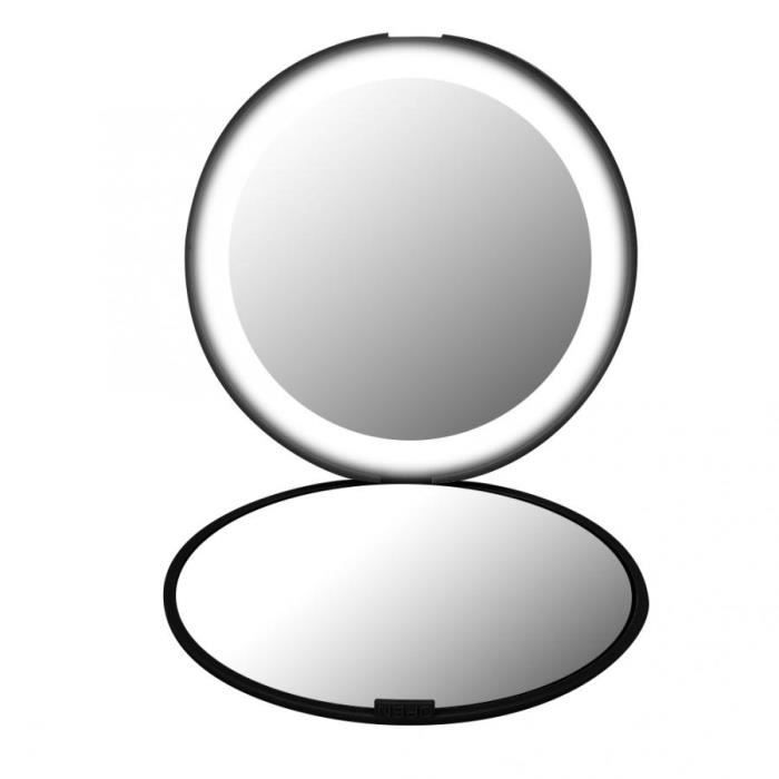 MIROIR DE POCHE,Black--Mini lumières portables miroir de maquillage à LED  grossissantes 10X, 12 LED, outil de poche pliable pour maq - Cdiscount Au  quotidien
