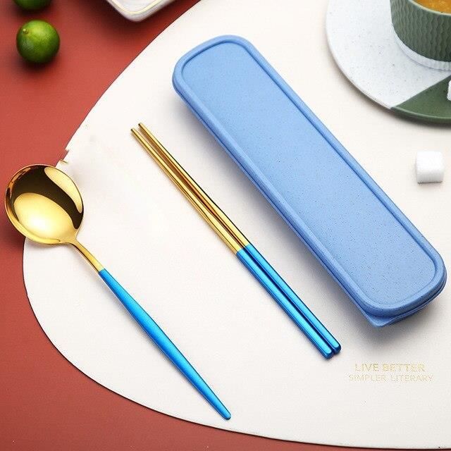 Ensemble de baguettes et cuillères en bois, vaisselle de Style japonais faite à