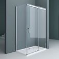Cabine de douche transparent 90x120 paroi de douche avec porte coulissante pare douche rectangulaire en angle 90x120x195cm entr 579-1