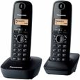 Panasonic KX-TG1612FRH Duo Téléphone Sans Fil Sans Répondeur Noir-1