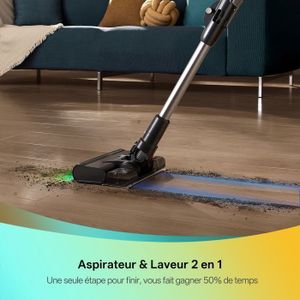 VersLife S7PLUS Aspirateur Balai sans Fil avec Fonction Nettoyage, 2 en 1 Aspirateur sans Fil Puissant 35Kpa, Lumière LED Verte, Aspirateur Balai pour Dur Tapis Sols Poils d'animaux ➡️Prix EUR 82.55