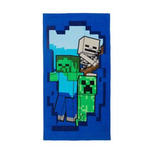 Serviette De Plage Minecraft 70x140cm | Polyester 350g/m² | Pour Enfants - Design Fun
