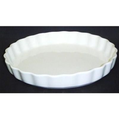 Crealys 512736 Moule à Tarte En Céramique Taupe 28 Cm - Cuisson Et Présentation Parfaites