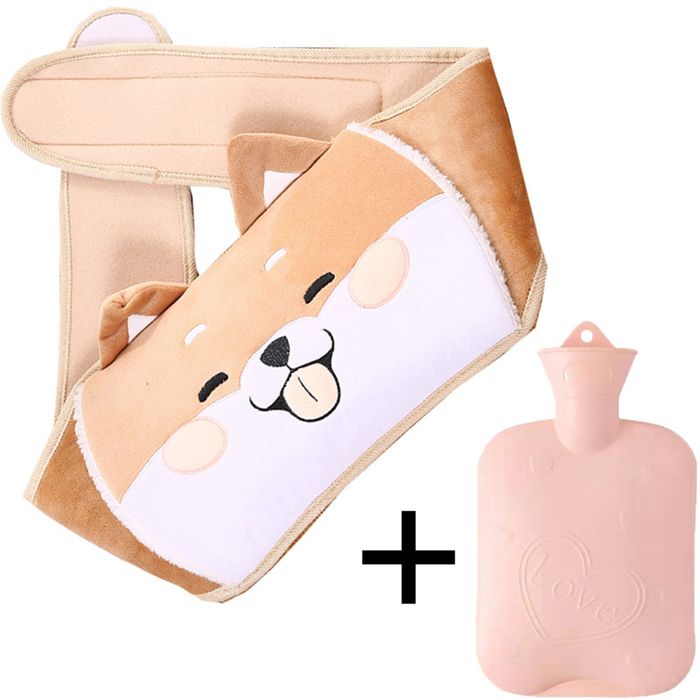 Bouillotte Peluche Lapin Beige - Housse Amovible, Réservoir Eau Chaude Antidébordement - Pour Douleurs, Froid, Confort