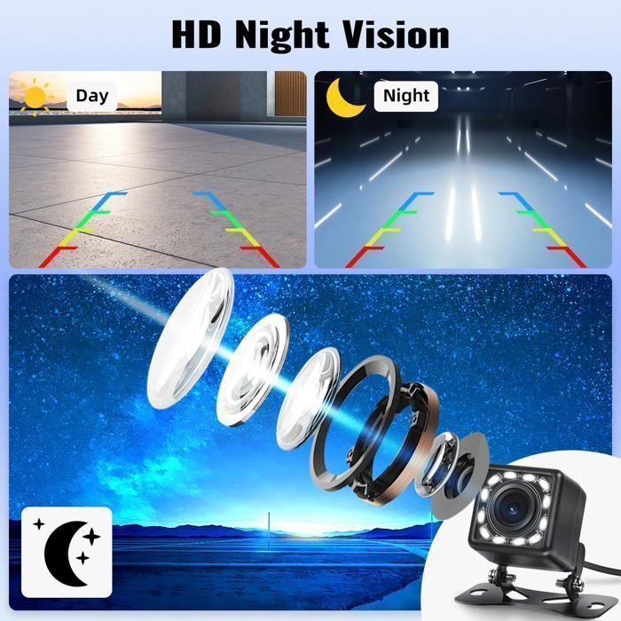 Caméra De Recul Voiture 720P Vision Nocturne Avec Câble Vidéo 6M OBEST - Auto
