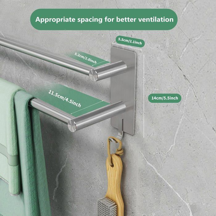 Porte-Serviettes De Salle De Bain En Acier Inoxydable, Étagère De