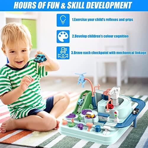 Jouets d'aventure en Voiture,Piste Aventure de Voiture Jouet Interactif