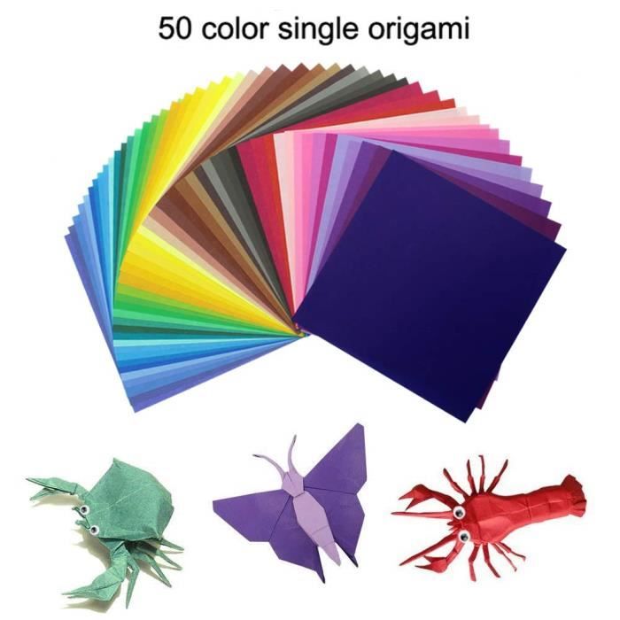 Lot de 520 feuilles de papier origami 5 x 5 cm, papier pliable carré fait à  la main, papier coloré double face pour origami grue pour enfants, école