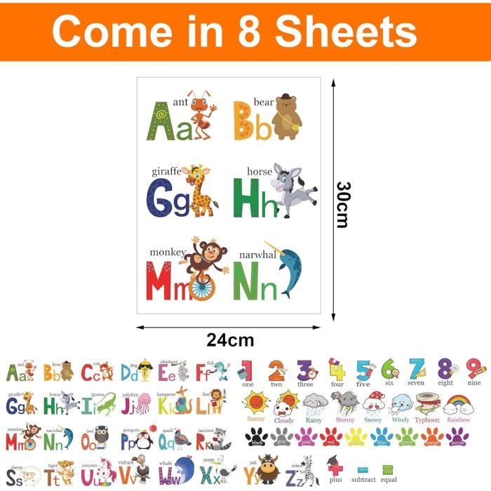 Lot De 15 Feuilles D'autocollants Lettres Et Chiffres 2,5 Cm - Alphabet Complet Avec Pince à épiler, Pour DIY