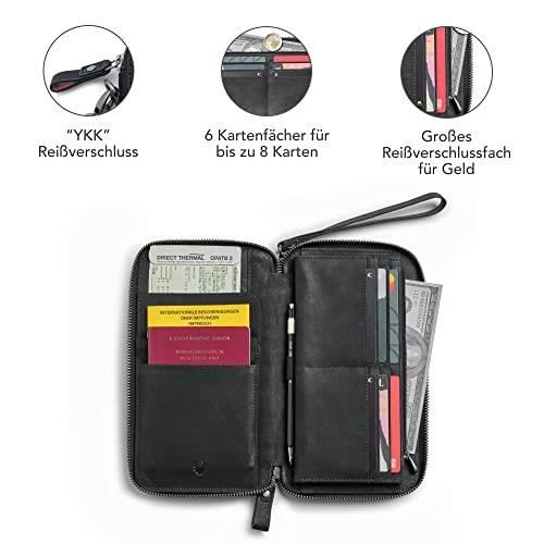 Coque pour passeport Portefeuille en cuir Marron