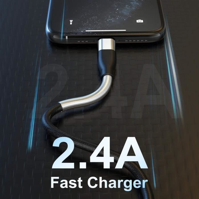 Câble Chargeur Iphone Apple, [Certifié Mfi] 2Pack 2M Lightning Vers Usb  Câble Long,Ultra Résistant Cordon Iphone Apple Origin[J284] - Cdiscount  Téléphonie
