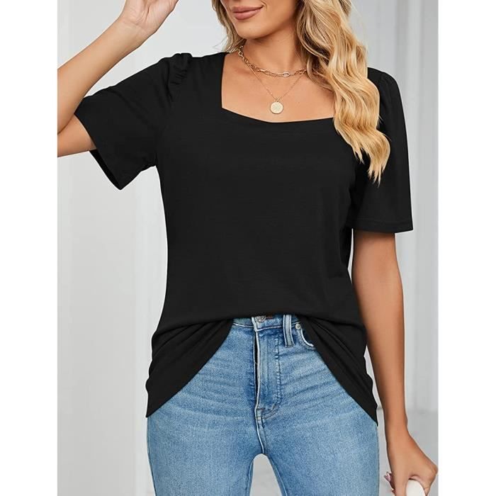 Tee shirt sales femme encolure carrée