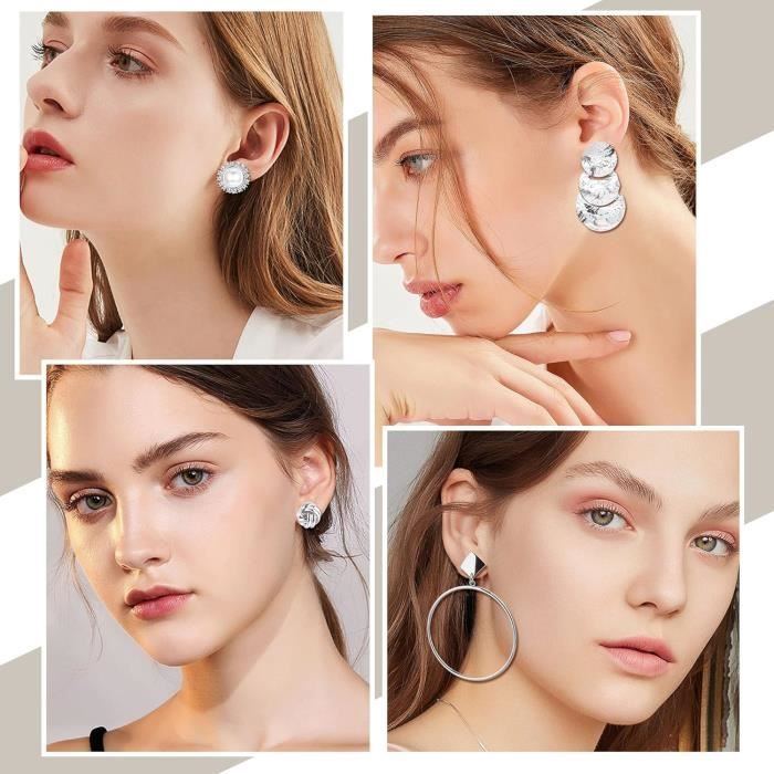 Boucles d'oreilles clip en argent