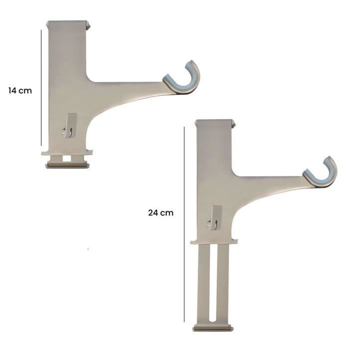 Supports Tringle Rideau Sans Perçage Niffgaff - Blanc, Ø20-28mm