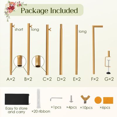 Lntyq Arche De Table Réglable En Métal De 42CM-123CM De Haut De 80CM 250cm De Long Pour Mariage Fete Danniversaire Anniversaire De Mariage Decoration 88050117