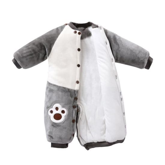 Vetement Bebe Garcon Fille Combinaison Pilote Naissance Manteau A Capuche Grenouillere Barboteuses Hiver Ensemble Gris Cdiscount Pret A Porter