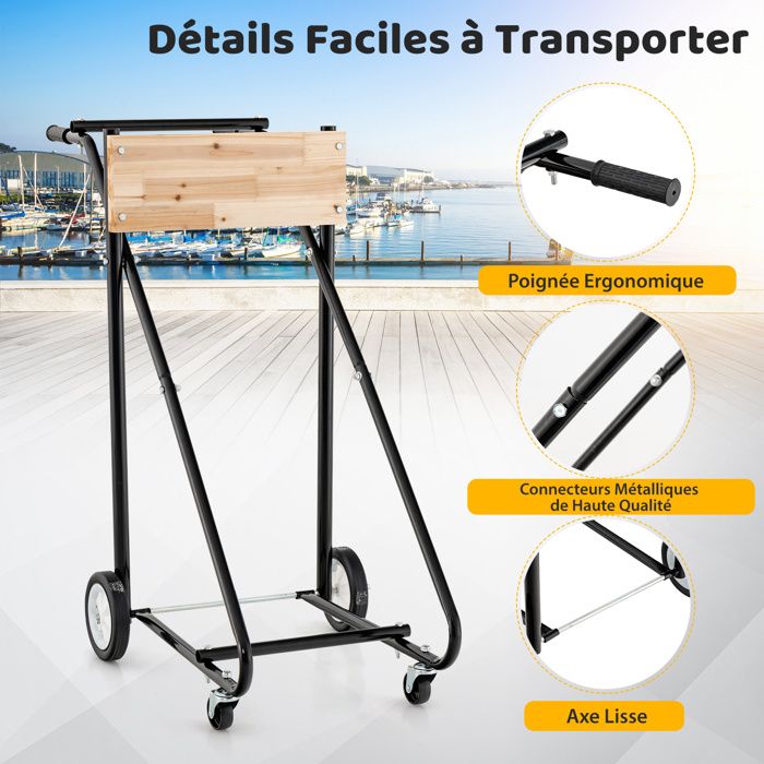 Chariot Réparation Moteur Atelier Support Moteur GYMAX 340kg - Tête Rotative 360°, 4 Bras Réglables, 3 Roues - Rouge, Pour Garage Support Moteur GYMAX 340kg Tête Rotative 360