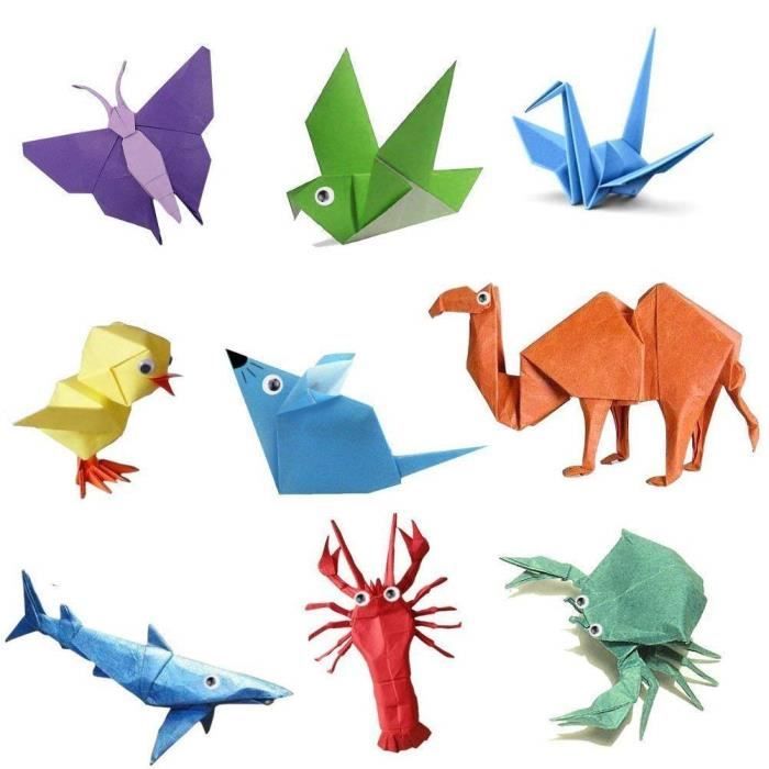 Lot de 520 feuilles de papier origami 5 x 5 cm, papier pliable carré fait à  la main, papier coloré double face pour origami grue pour enfants, école