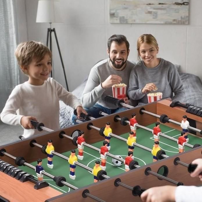 HOMASIS Table de jeu 4 en 1 avec accessoires, table multifonction avec table de baby-foot