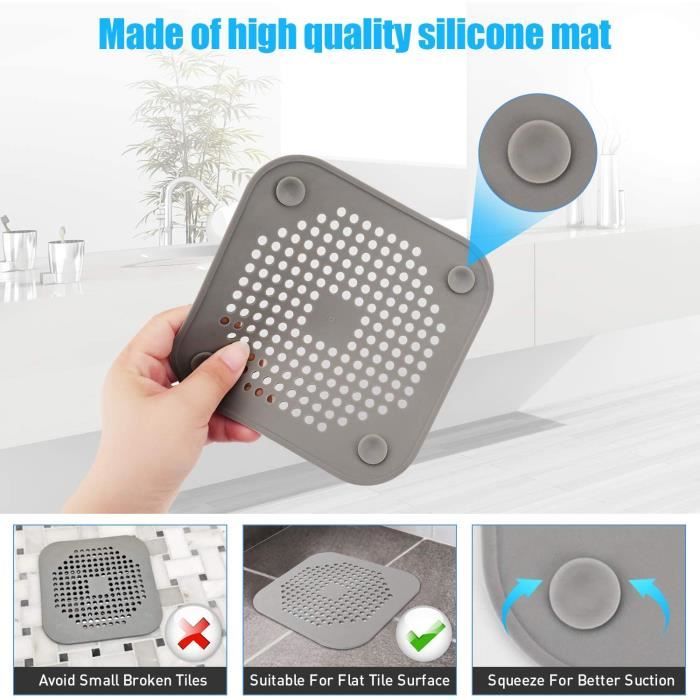 Grille Attrape-Cheveux Pour Bonde De Douche 11cm - Filtre Évier Acier Inoxydable Réutilisable