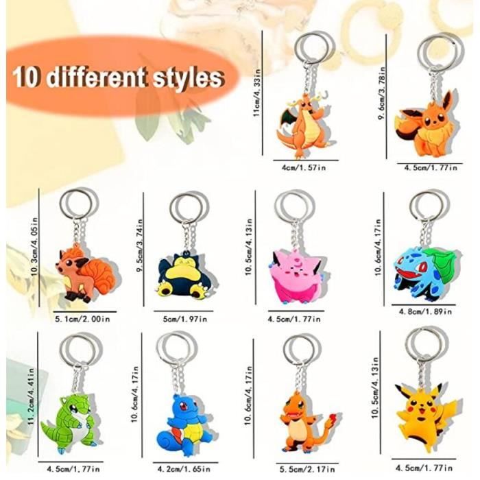 Porte-Clés Pokémon, Porte Clef Pikachu, Porte-Clés en Caoutchouc