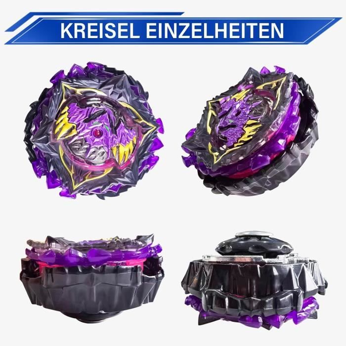 Peonzas De Batalla Burst Turbo – 3 Piezas De Aleación Con Lanzador Y Mango, Juguete Interactivo Para Niños +6 Años, Regalo De Cumpleaños Y Navidad