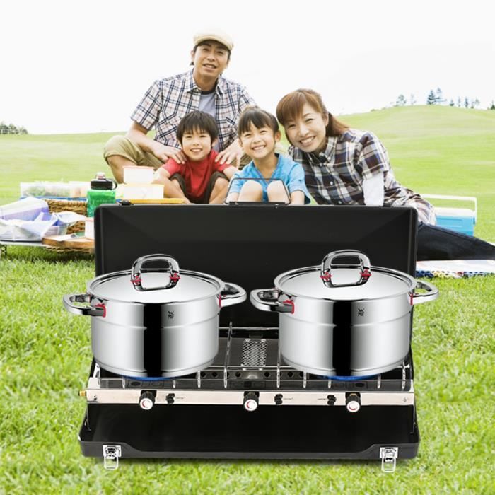 Plaque Gaz Camping Car Cuisinière Gaz 4 Feux - Blanche - Intérieur/extérieur - Idéale Camping, Camping-car Plaque De Cuisson Gaz Butane En Bouteille