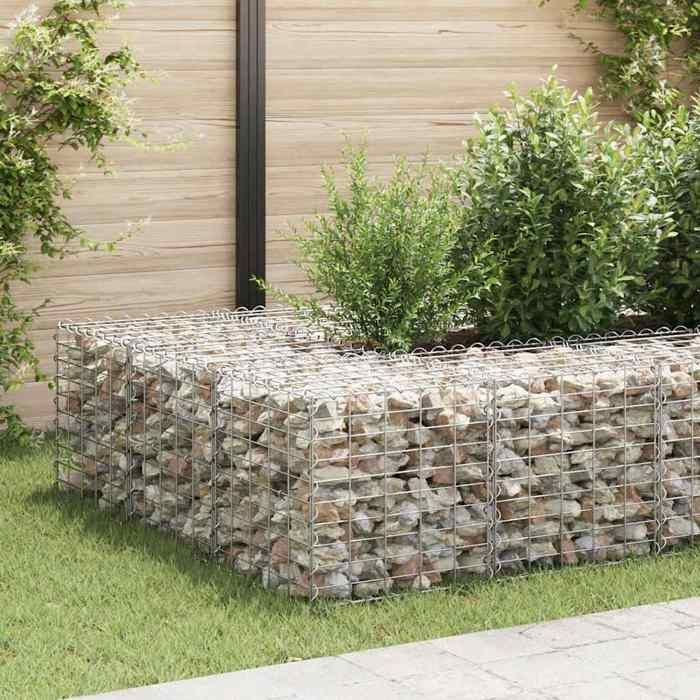 Jardinière Gabion 180x90x50cm VidaXL - Décoration Jardin Terrasse