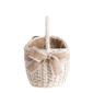 Panier gondole de courses en osier avec doublure en jute et n/œud d/écoratif. Panier en osier blanc avec anse