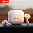 Lenovo LivePods LP40 écouteurs semi-intra-auriculaires Bleutooth 5.0, Casque sans fil de sport avec suppression du bruit Blanc-3