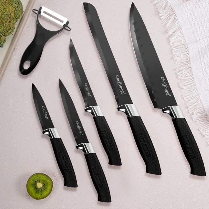 Wüsthof Set de couteaux à légumes crantés 6 pièce, noir | Achetez à