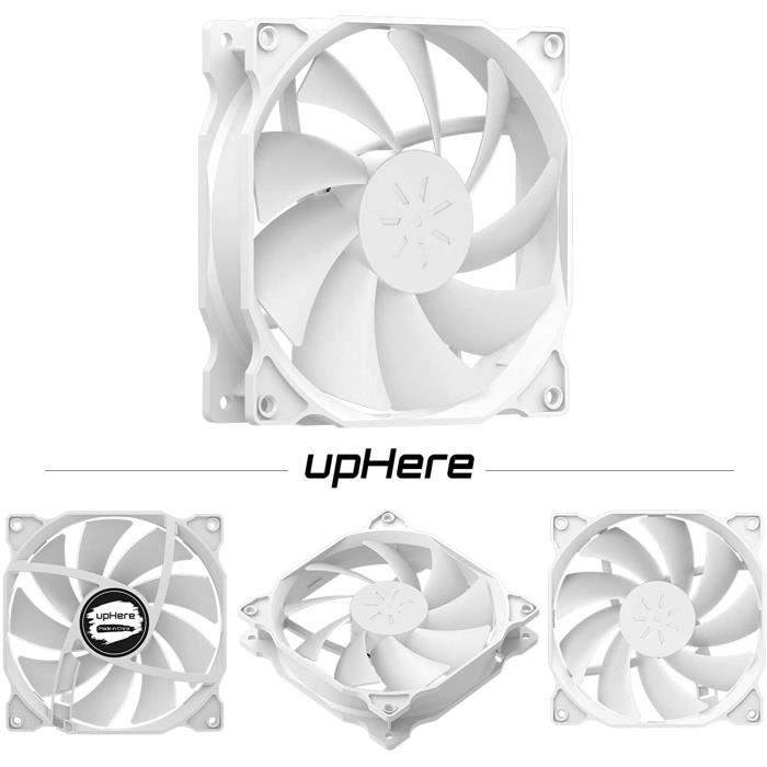 UpHere 120mm Blanc Ventilateur pour Boîtier PC D'ordinateur Ultra